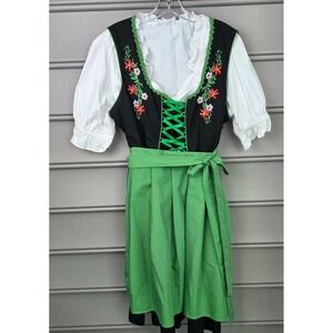 Traditional German dirndl  - dress, blouse, apron Women's Size 16 Oktoberfest